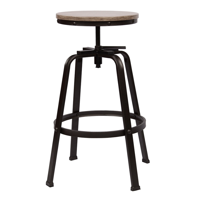 Backless Barstool Adjustable Height Swivel Bar Chair Set of 2